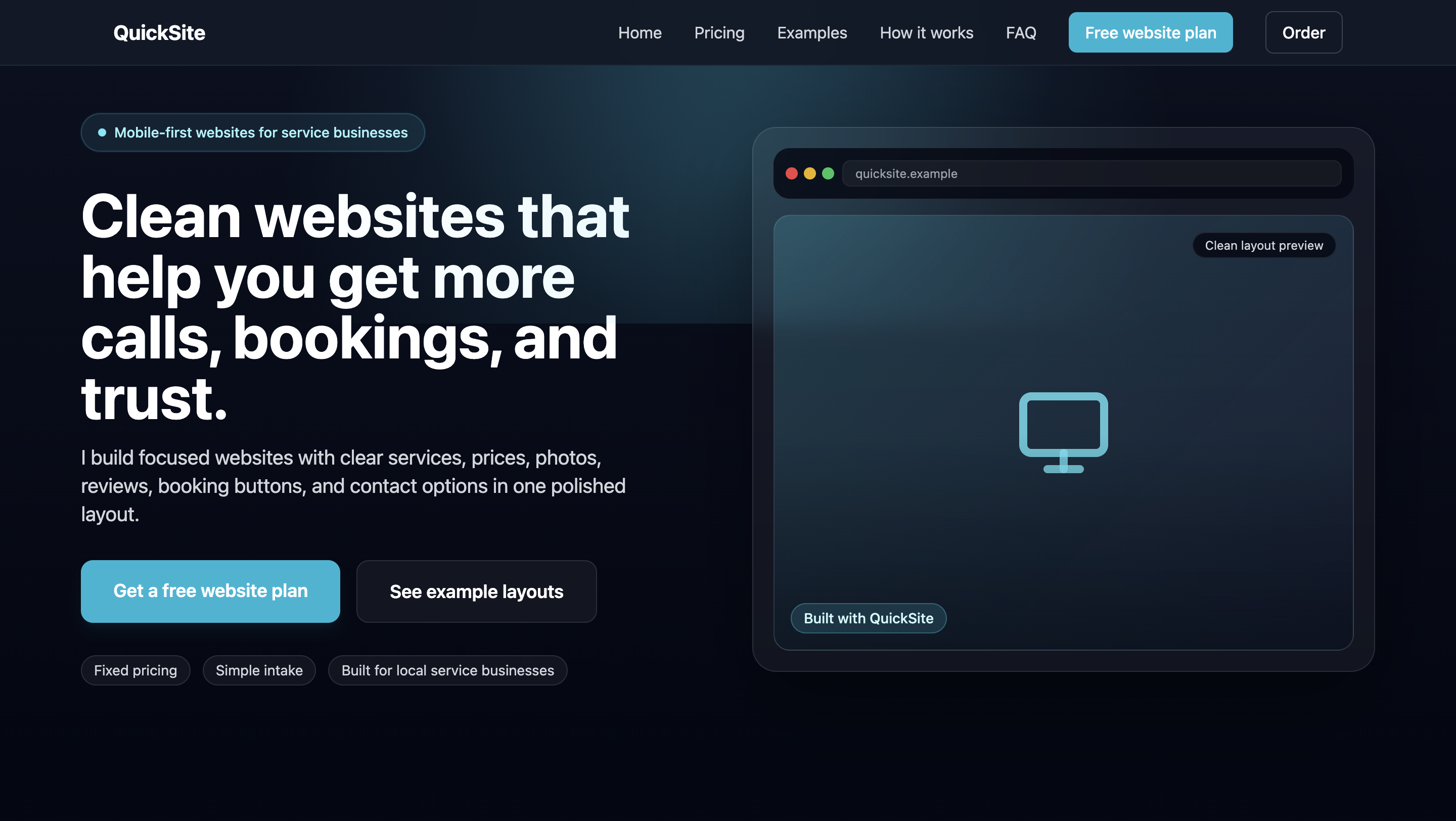 Quicksite project screenshot